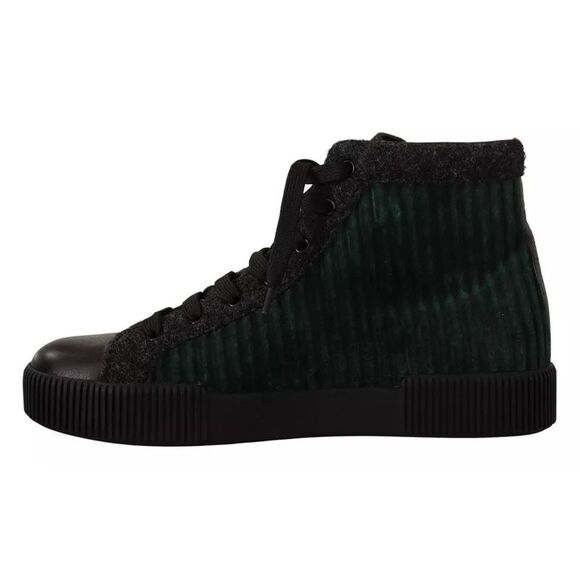 Dolce & Gabbana Green Corduroy High Tops Sneakers Mens Casual Men\'s Shoes